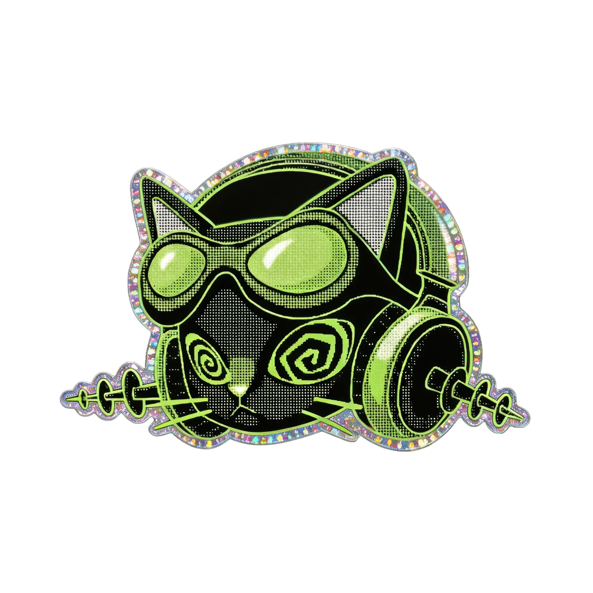 Hacker Cat Sticker (GLITTER)